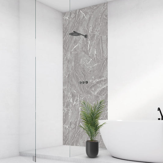 Marmor Hellgrau, fugenlose Wandpaneele aus Alu-Verbund 3mm, Duschrückwand - duschrückwand-platten.de