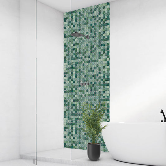 Mosaik Aqua Grün, fugenlose Wandpaneele aus Alu-Verbund 3mm, Duschrückwand - duschrückwand-platten.de