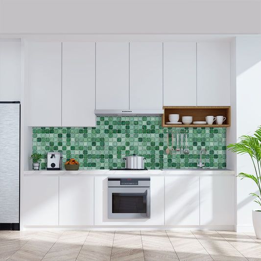 Mosaik Aqua Grün, fugenlose Wandpaneele aus Alu-Verbund 3mm, Küchenrückwand - duschrückwand-platten.de