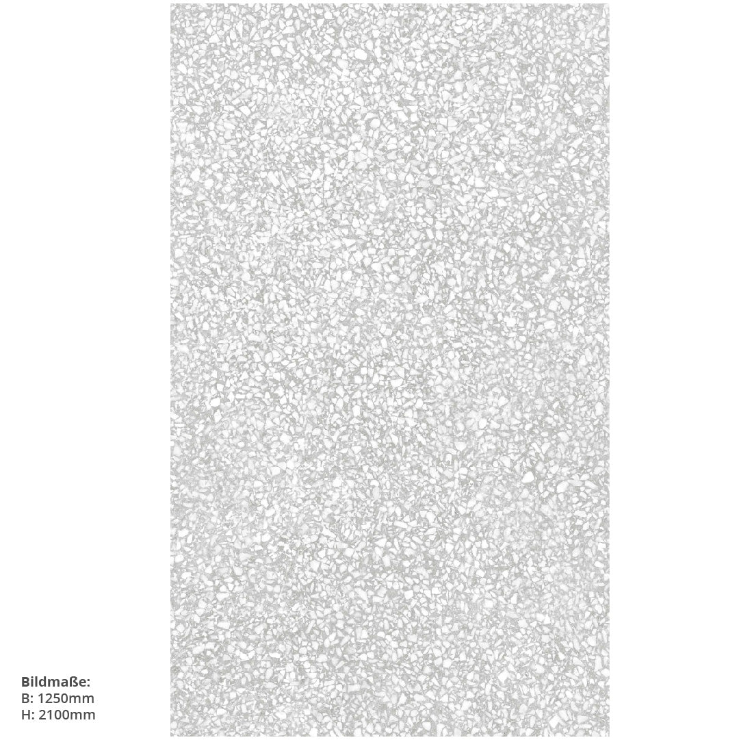 Terrazzo Hellgrau, fugenlose Wandpaneele aus Alu-Verbund 3mm, Duschrückwand - duschrückwand-platten.de