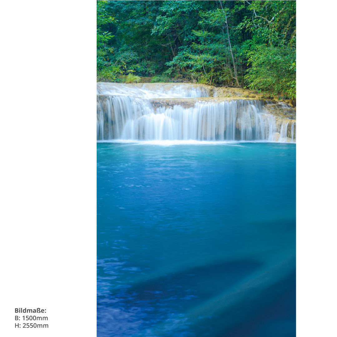 Wasserfall Thailand, fugenlose Wandpaneele aus Alu-Verbund 3mm, Duschrückwand - duschrückwand-platten.de