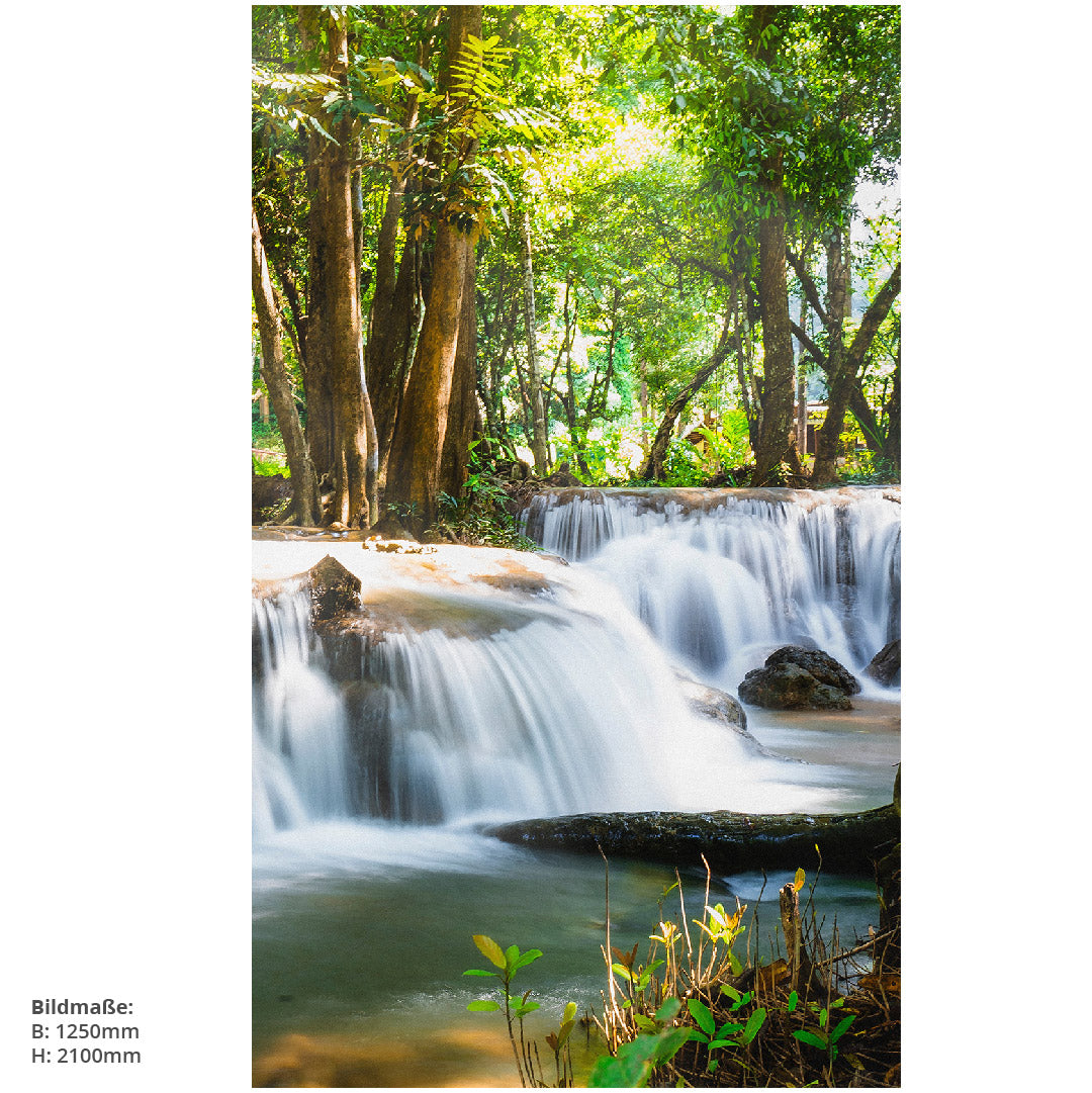 Wasserfall Thailand Dschungel, fugenlose Wandpaneele aus Alu-Verbund 3mm, Duschrückwand - duschrückwand-platten.de