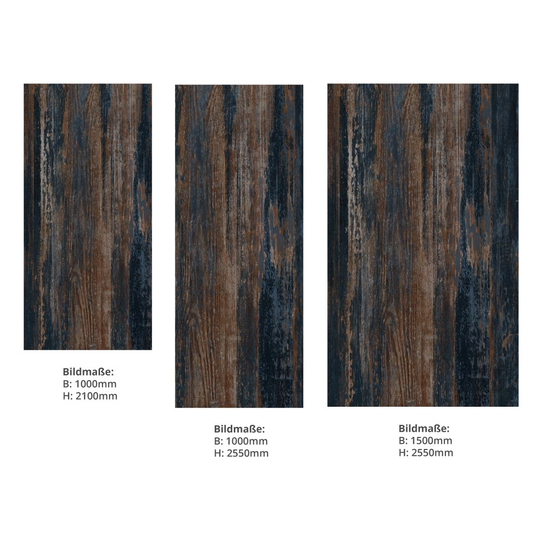 Blauholz Vintage, fugenlose Wandpaneele aus Alu-Verbund 3mm, Duschrückwand - duschrückwand-platten.de